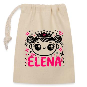 Elena Name First Name Princess Name - Closable cotton gift bag (14x20cm) - nature - Front