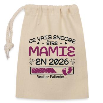 I'm Going To Be Granny Again In 2026 - Closable cotton gift bag (14x20cm) - nature - Front