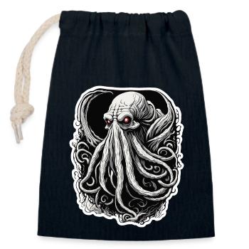 Cthulhu / Demon / Fantasie / Horror / tentakelig - Verschließbarer Geschenkbeutel aus Baumwolle (14x20cm) - Navy - Vorne