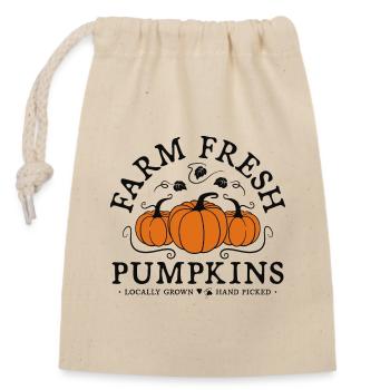 Kürbisse pflücken Farm Fresh Pumpkins Feld Garten - Verschließbarer Geschenkbeutel aus Baumwolle (14x20cm) - Natur - Vorne