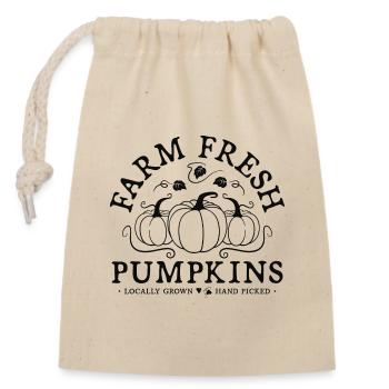 Kürbisse pflücken Farm Fresh Pumpkins Feld Garten - Verschließbarer Geschenkbeutel aus Baumwolle (14x20cm) - Natur - Vorne