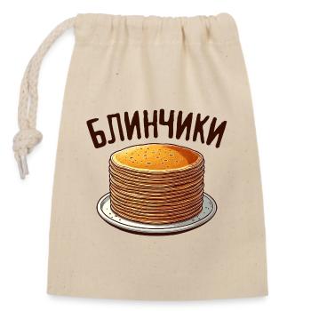 Blini russische Pfannkuchen Russland Crepes Russen - Verschließbarer Geschenkbeutel aus Baumwolle (14x20cm) - Natur - Vorne
