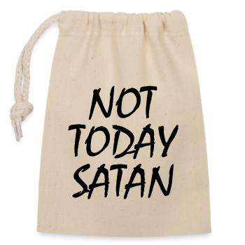 Not today satan - Verschließbarer Geschenkbeutel aus Baumwolle (14x20cm) - Natur - Vorne