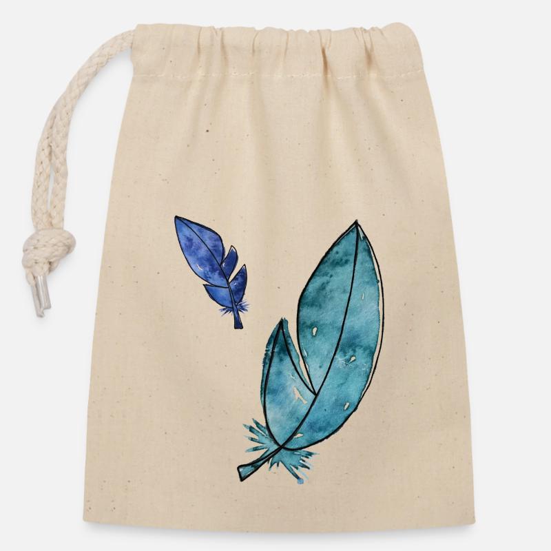 Light as a feather - Closable cotton gift bag (14x20cm) - nature