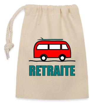 BONNE RETRAITE. JOYEUSE RETRAITE. VIVE LA RETRAITE - Sac cadeau en coton avec cordon (14 x 20 cm) - nature - Devant