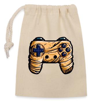 Gamer Controller Joystick Mumie - Verschließbarer Geschenkbeutel aus Baumwolle (14x20cm) - Natur - Vorne