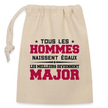 Grade major cadeau drôle militaire armée - Sac cadeau en coton avec cordon (14 x 20 cm) - nature - Devant