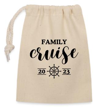 Family Cruise Trip 2023 - Family Vacation - Closable cotton gift bag (14x20cm) - nature - Front
