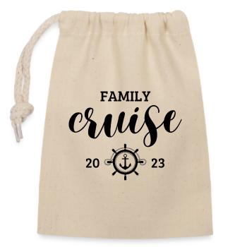 Family Cruise Trip 2023 - Family Vacation - Closable cotton gift bag (14x20cm) - nature - Front