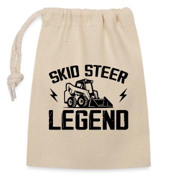 Never Underestimate An Old Man With A Skid Steer - Closable cotton gift bag (14x20cm) - nature - Front