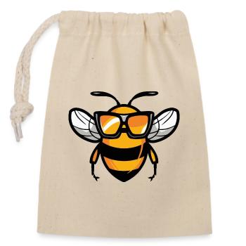Abeille Bande Dessinée Cool - Sac cadeau en coton avec cordon (14 x 20 cm) - nature - Devant