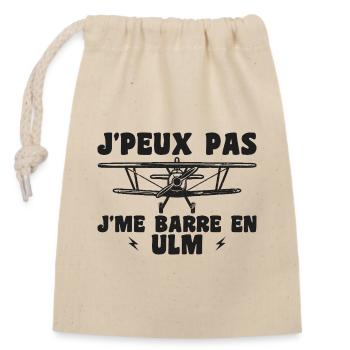Flugzeug Humor Ulm - Verschließbarer Geschenkbeutel aus Baumwolle (14x20cm) - Natur - Vorne