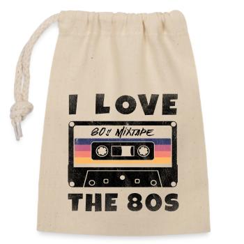 I Love The 80s 80s Music Cassette Mixtape - Closable cotton gift bag (14x20cm) - nature - Front