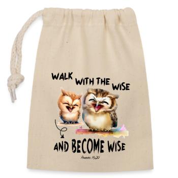 DLM KIDS WISDOM 1 B1U - Closable cotton gift bag (14x20cm) - nature - Front