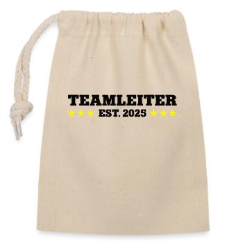 Teamleiter 2025 Gruppenleiter Teamleitung Leiter - Verschließbarer Geschenkbeutel aus Baumwolle (14x20cm) - Natur - Vorne