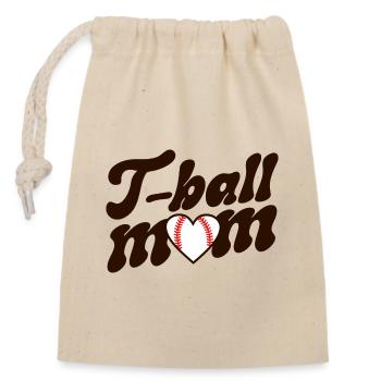 Retro Maman Joueuse De T-Ball Fan De Baseball - Sac cadeau en coton avec cordon (14 x 20 cm) - nature - Devant