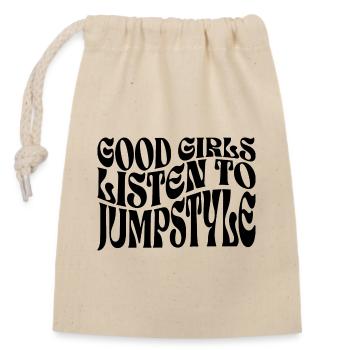 Girls Listen To EDM Jumpstyle - Closable cotton gift bag (14x20cm) - nature - Front