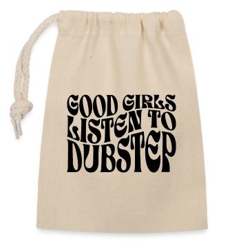 Mädchen hören Dubstep-Musik - Verschließbarer Geschenkbeutel aus Baumwolle (14x20cm) - Natur - Vorne