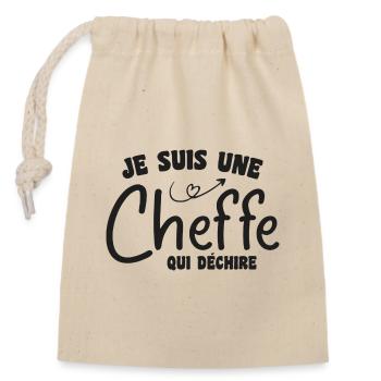 I'm a rocking chef - Closable cotton gift bag (14x20cm) - nature - Front