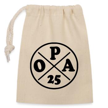 Opa 2025 - Verschließbarer Geschenkbeutel aus Baumwolle (14x20cm) - Natur - Vorne