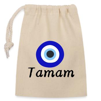 Tamam - Verschließbarer Geschenkbeutel aus Baumwolle (14x20cm) - Natur - Vorne