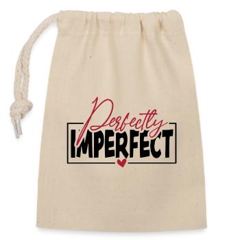 Parfaitement imparfait - Sac cadeau en coton avec cordon (14 x 20 cm) - nature - Devant
