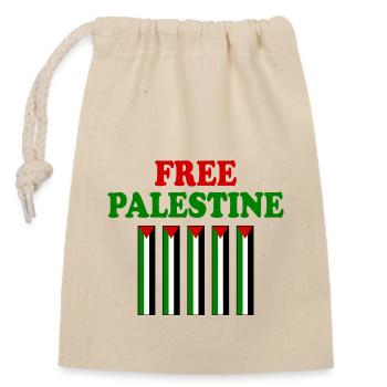 Free palestine - Closable cotton gift bag (14x20cm) - nature - Front