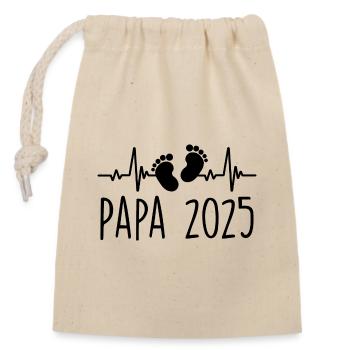 Dad 2025 Frequency Herschlag Father's Day Gift - Closable cotton gift bag (14x20cm) - nature - Front