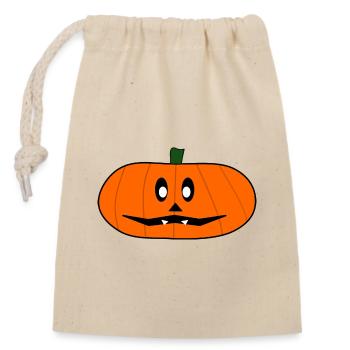 HALLOWEEN. KÜRBIS. HALLOWEEN-KÜRBIS - Verschließbarer Geschenkbeutel aus Baumwolle (14x20cm) - Natur - Vorne