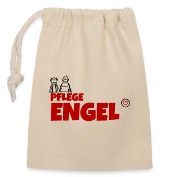 Pflege Engel - Verschließbarer Geschenkbeutel aus Baumwolle (14x20cm) - Natur - Vorne