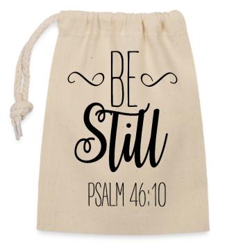 be still - Closable cotton gift bag (14x20cm) - nature - Front