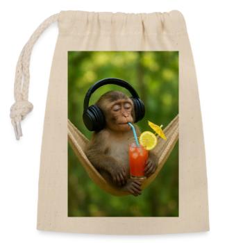 Jungle Break Music Enjoyment - Closable cotton gift bag (14x20cm) - nature - Front