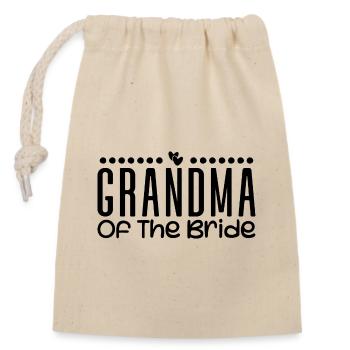Grandma Of The Bride Wedding Party Family Wedding - Sac cadeau en coton avec cordon (14 x 20 cm) - nature - Devant