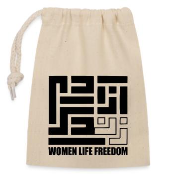 Women life freedom iran - Verschließbarer Geschenkbeutel aus Baumwolle (14x20cm) - Natur - Vorne