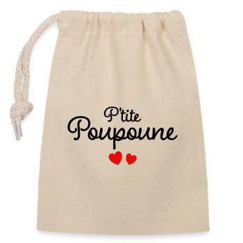 Petite Poupoune Humour Surnom Affectueux Femme - Sac cadeau en coton avec cordon (14 x 20 cm) - nature - Devant