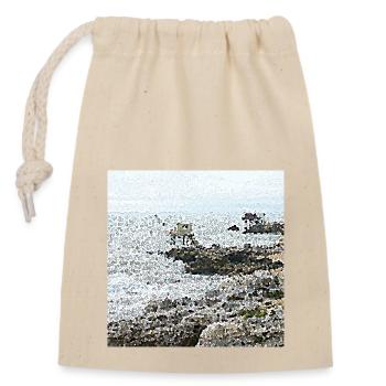 Les cabanes de pêcheurs - Sac cadeau en coton avec cordon (14 x 20 cm) - nature - Devant
