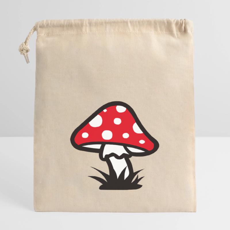 :: Toadstool 2 :: muscimol :: Closable cotton gift bag (14x20cm)