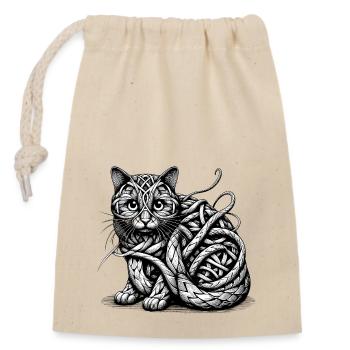 Art du chat - Sac cadeau en coton avec cordon (14 x 20 cm) - nature - Devant