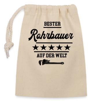 Rohrbauer Bester Handwerker Rohrbau Tiefbau - Verschließbarer Geschenkbeutel aus Baumwolle (14x20cm) - Natur - Vorne