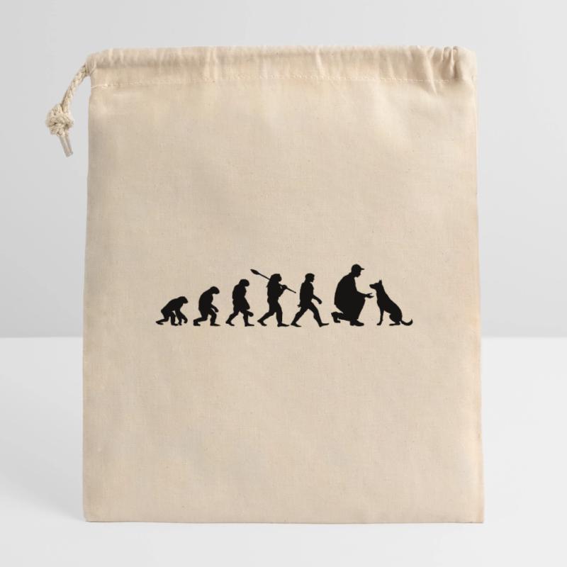 Evolution Funny Belgian Malinois Shepherd Dog Closable cotton gift bag (14x20cm)
