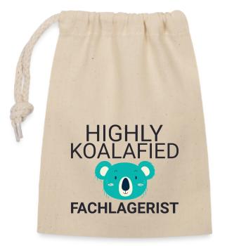 Fachlagerist Koalafied - Verschließbarer Geschenkbeutel aus Baumwolle (14x20cm) - Natur - Vorne