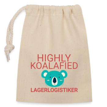 Warehouse logistics company Koalafied - Closable cotton gift bag (14x20cm) - nature - Front