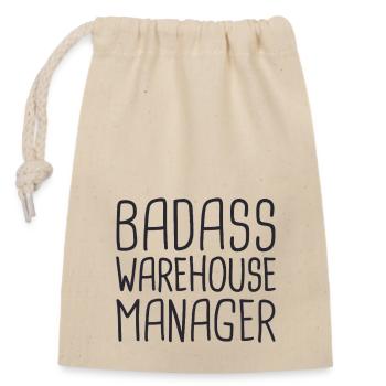 Warehouse Manager Badass - Verschließbarer Geschenkbeutel aus Baumwolle (14x20cm) - Natur - Vorne