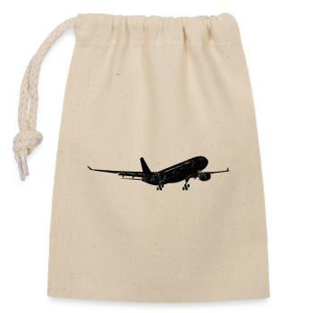 Tausende Flugzeuge landen oder starten täglich - Verschließbarer Geschenkbeutel aus Baumwolle (14x20cm) - Natur - Vorne