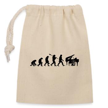 Evolution Pianist - Verschließbarer Geschenkbeutel aus Baumwolle (14x20cm) - Natur - Vorne