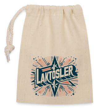 Laktoseintoleranter Laktosler mag kein Milchzucker - Verschließbarer Geschenkbeutel aus Baumwolle (14x20cm) - Natur - Vorne