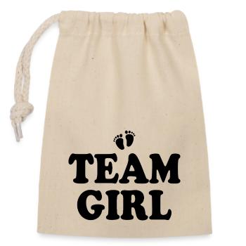 Team girl - Verschließbarer Geschenkbeutel aus Baumwolle (14x20cm) - Natur - Vorne