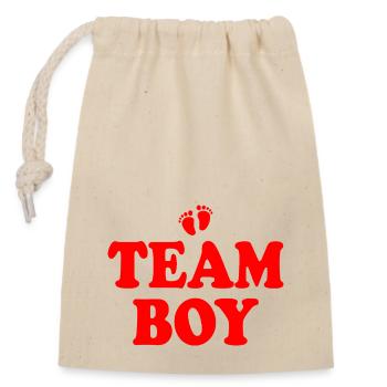 Team boy - Verschließbarer Geschenkbeutel aus Baumwolle (14x20cm) - Natur - Vorne