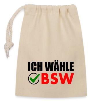 ich wähle bsw - Verschließbarer Geschenkbeutel aus Baumwolle (14x20cm) - Natur - Vorne