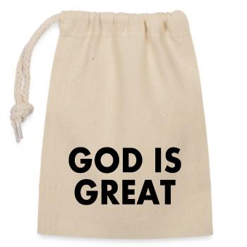 god is great - Verschließbarer Geschenkbeutel aus Baumwolle (14x20cm) - Natur - Vorne